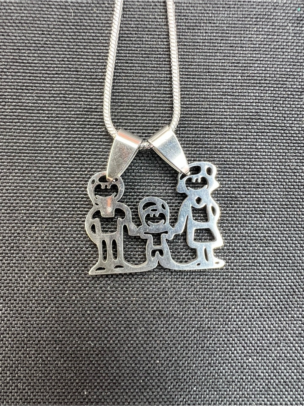New Stainless Steel Character Family Necklace Mom Dad Son Boy Jewelry